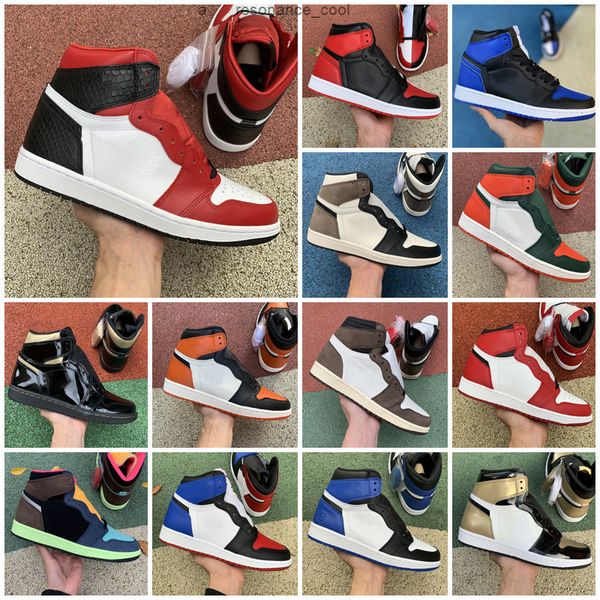 

size 36-47 13 sneakers dark mocha jumpman 1 1s mens shoes travis scotts smoke grey obsidian unc mushroom sports trainers