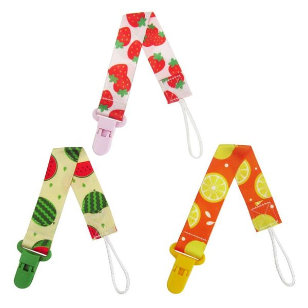 

pacifiers# 3pcs printing baby pacifier strap clip chain soother teething toy band holder for toddlers (strawberrie