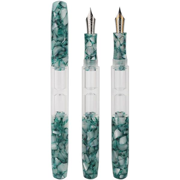 

fountain pens moonman penbbs 469 resin transparent double-nib pen double ink storage dual-use fine nib 0.5mm fashion writing gift set