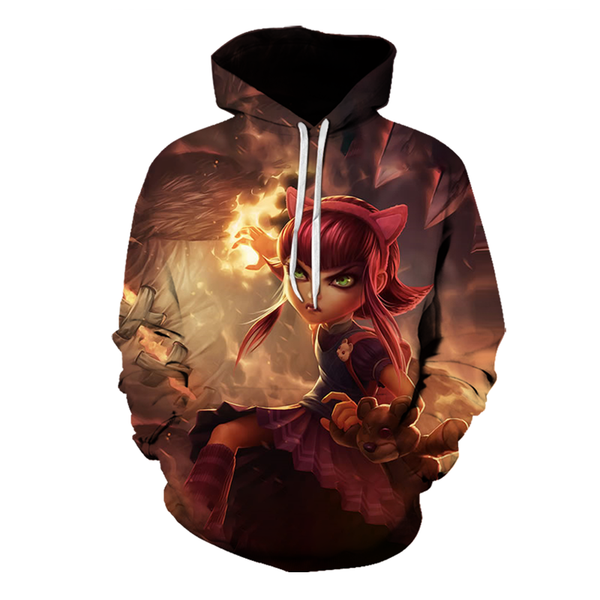 

game league of legends annie 3d printing hoodie lol sweatshirt men's women's fashion hoodie harajuku hip hop pullover loose comfor, White;black