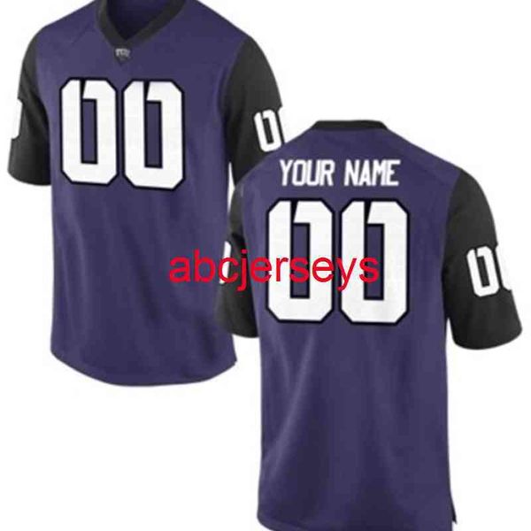 

custom stitched tcu horned frogs jersey add any name number men women youth football jersey xs-6xl, Black