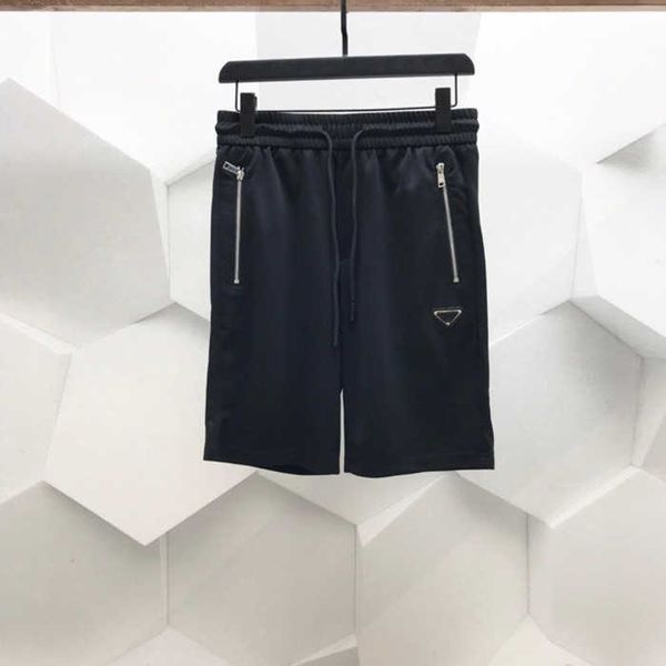 

fashion outlet 21ss chrome fengchao brand pra metal triangle pocket zipper casual shorts versatile sports capris for men, White;black