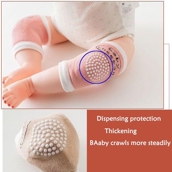 

socks 3 pairs a lot born infant boy crawling knee pads kids girl cushion protection baby anti slip, Pink;yellow