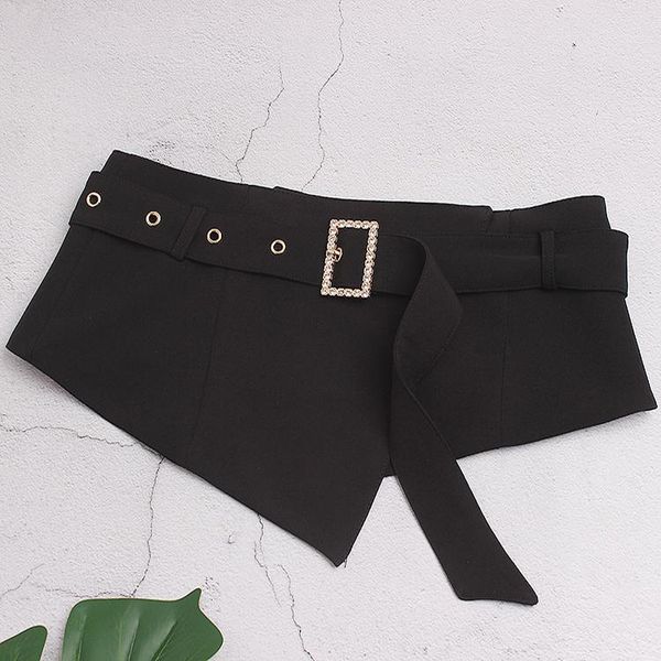 

belts superaen solid black ultra-wide trim square buckle skirt fashion shirt dress waist cover for women, Black;brown
