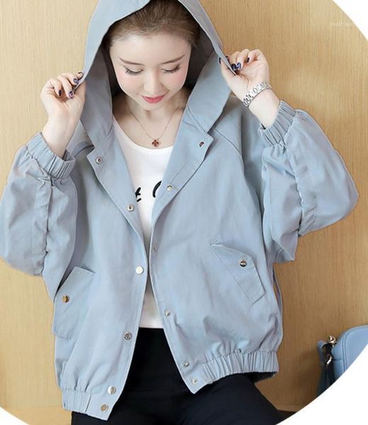 

women's jackets 2021 spring and autumn with style fashion long sleeve hooded jacket coat, Black;brown