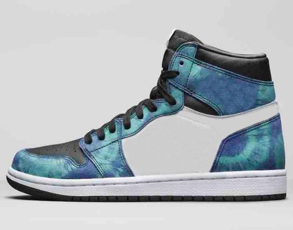

1 tie-dye men women basketball shoes 1s tie dye sports sneakers with box
