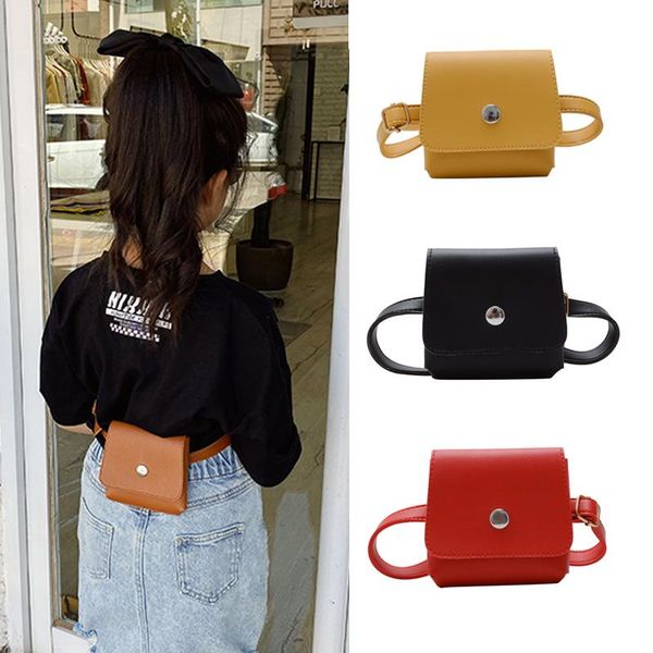 

waist bags children leather bag 2021 cute black fanny pack for boy girl small wallet pouch box kids belt chest baby packs