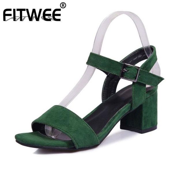 

party sandals buckle square heels summer vacation beach shoes woman casual office lady size 33-43, Black