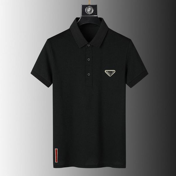 

men polo brand mens polos designers high-end t shirt summer fashion breathable short-sleeved lapel solid triangle classiccasual embroidered, White;black