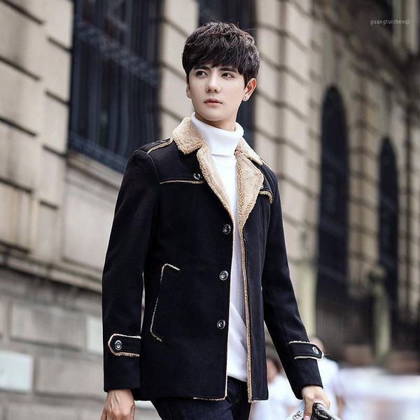 

men's jackets woolen coats long in winter slimming, Black;brown