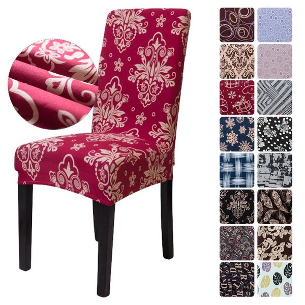 

chair covers print spandex stretch cover big elastic seat removable slip restaurant banquet home decoration