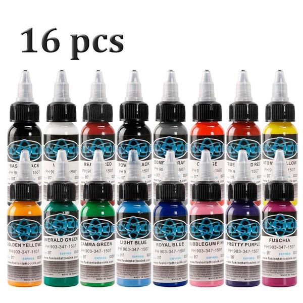 

tattoo inks 16pcs 30ml semi permanent makeup pigment eyebrow eyeliner lip ink easy to paint body art color beauty tool supplies