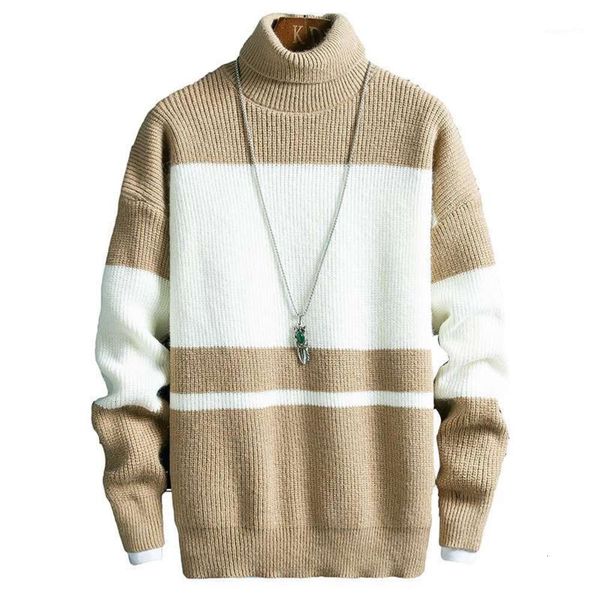 

men's thick sweaters knitwear warm patchwork sweater male winter turtleneck pullovers1 ffqu, White;black