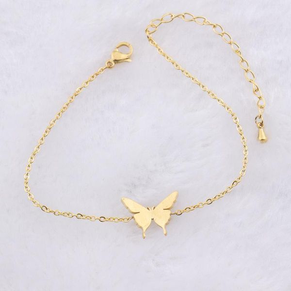 

charm bracelets 2021 classic simple diy stainless steel for women fashion lady charms steric butterfly bracelet bangle jewelry, Golden;silver