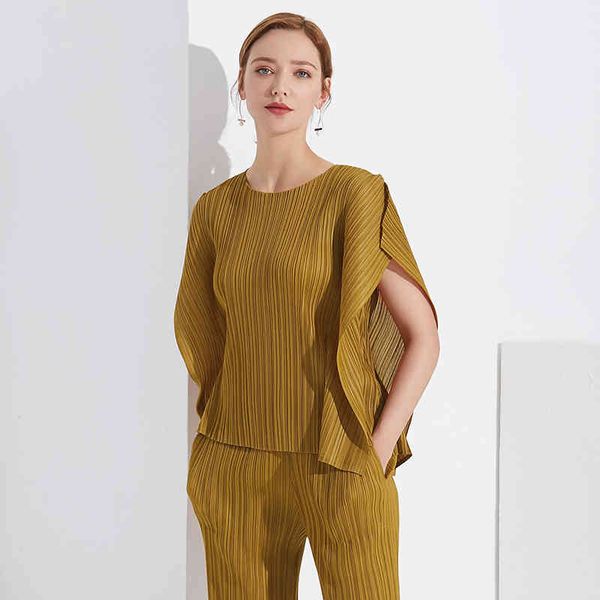 

miyake taiwanese women's clothing summer lotus sleeve russian shirt tp5038, White