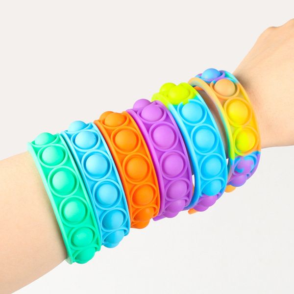 

fidget toys for children push bubble dimple bracelet decompression adults anti stress reliever sensory toy kids gift