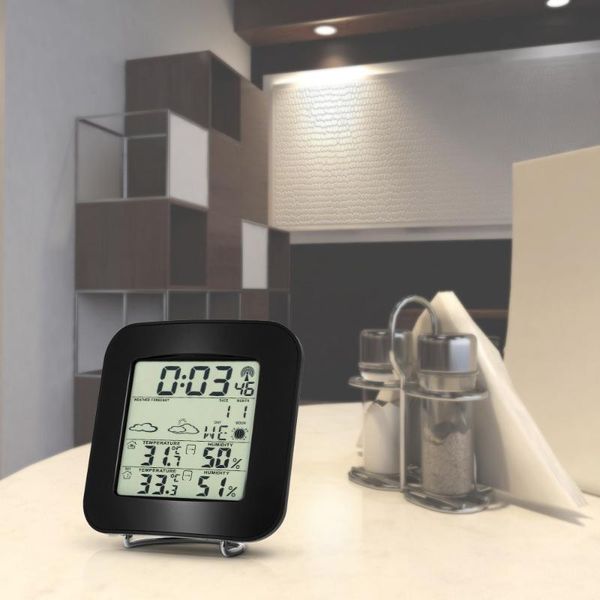 

desk & table clocks multifunctional lcd digital meter with alarm clock hygrometer calendar temperature weather forecast backligh