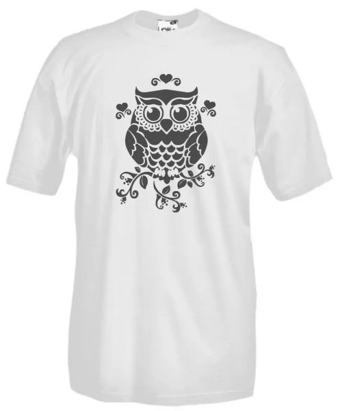 

j926 mesh owl cotton t-shirt owl, White;black