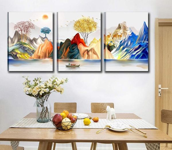 

paintings 3 pcs abstract mountain canvas work modern decorative art pictures can for wall decoration