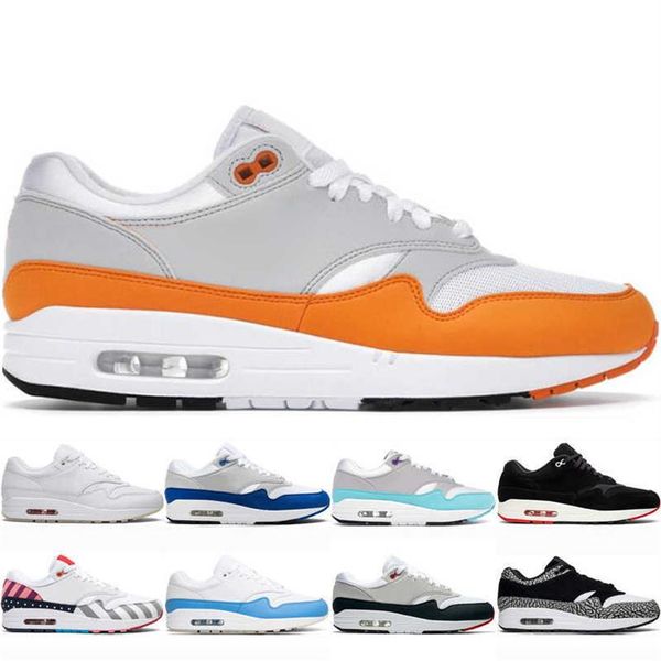 

mens women 1 87 running shoes anniversary orange aqua bred elephant patch parra 1s 87s men outdoor sports sneakers trainer 36-45a21