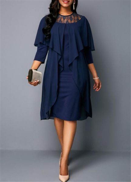 

lace summer autumn dress women 2021 casual plus size slim patchwork office bodycon dresses vintage elegant party, Black;gray