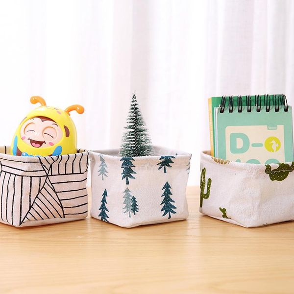 

storage drawers cotton and linen deskbox desk stationery basket dressing table cosmetics debris sorting pen holder
