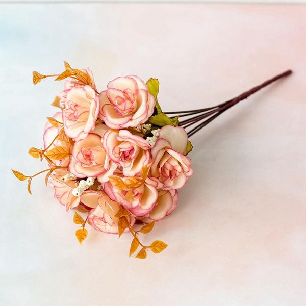 

decorative flowers & wreaths creative simulation rose wedding ceremony bouquet props display home tablegarden balcony decor artificial