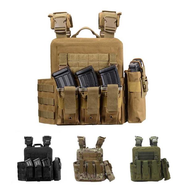 

hunting jackets military paintball plate carrier cpc tactical vest adjustable modular body ammo for combat accessories, Camo;black