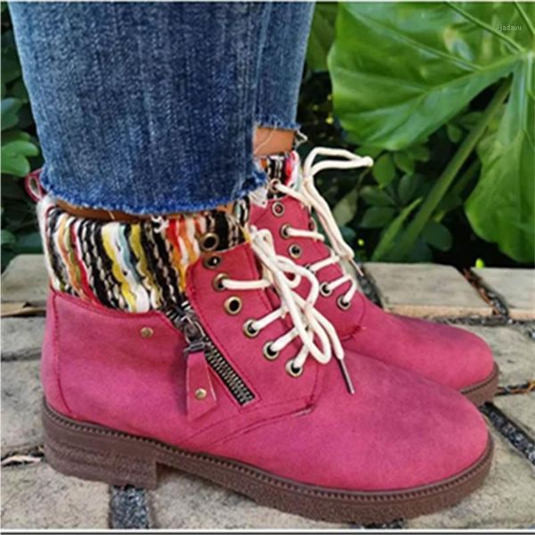 

boots woolen fashion big size short women's cotton suede lace up in autumn and winter1, Black