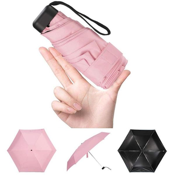 

umbrellas mini portable pocket parasol folding girls anti-uv light rain sun protection travel umbrella drop