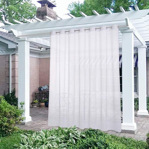 

curtain & drapes white outdoor voile garden waterproof panel window sheer curtains for porch pergola cabana gazebo sun room