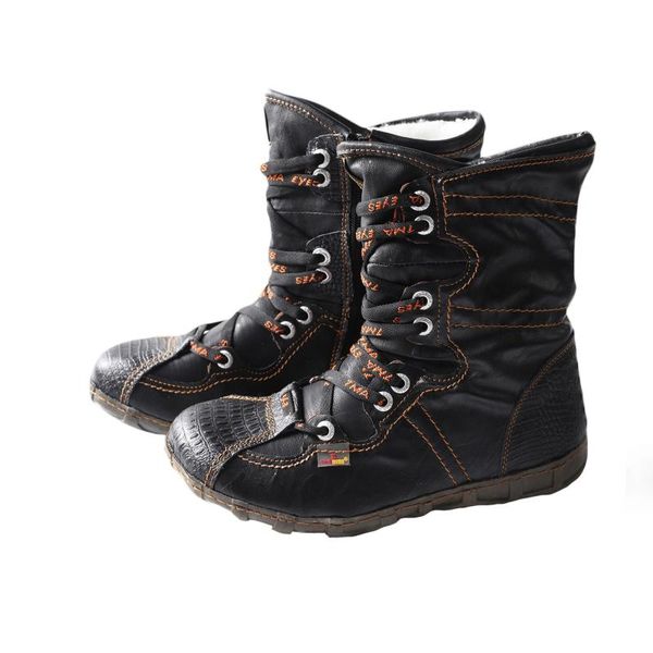 

boots 2021 beauty leather shoes leisure middle tube fashion short women, Black