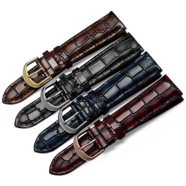 

watch bands crocodile genuine leather band texture strap bracelet galaxy 3 amazift watchband 20mm 22mm brown black huawei gt2, Black;brown