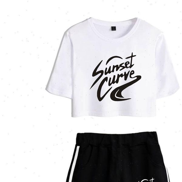 

julie and the phantoms women tracksuits clothes tracksuit two piece set summer short sleeve crop shorts girls suit womens, Gray