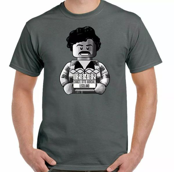 

pablo escobar t-shirt lego man funny motors tv show cartel drug lord, White;black