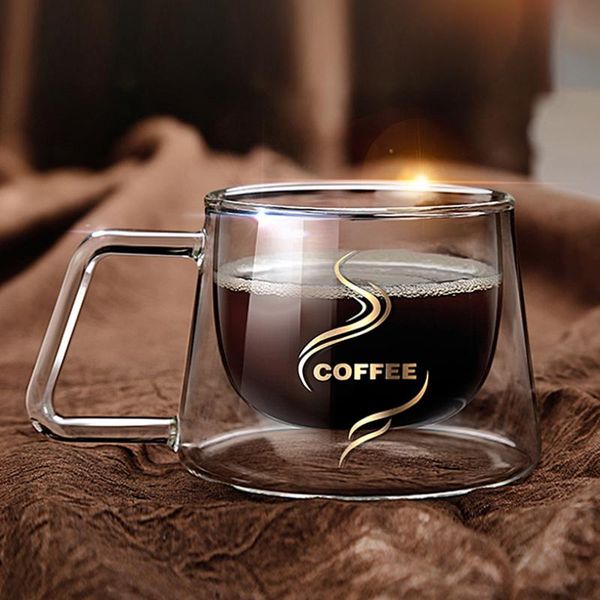 

creative double wall glass cup beer coffee cups handmade healthy drink mug tea mugs transparent drinkware wine glasses