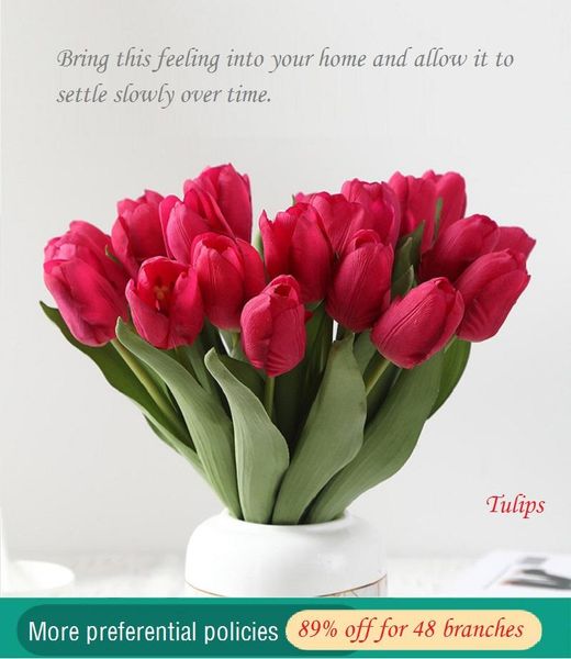 

decorative feel moisturizing high-end pography ornaments home tulip artificial flowers & wreaths
