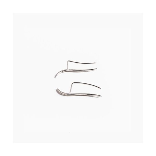 

israeli designer s925 silver simple streamline calligraphy earring clip with personalized earrings, Black