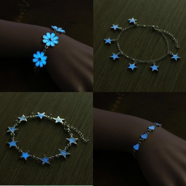 

hand catenary xinlianxing fashion luminous korean version sen department girl friend gift blue fluorescent sweet bracelet, Black