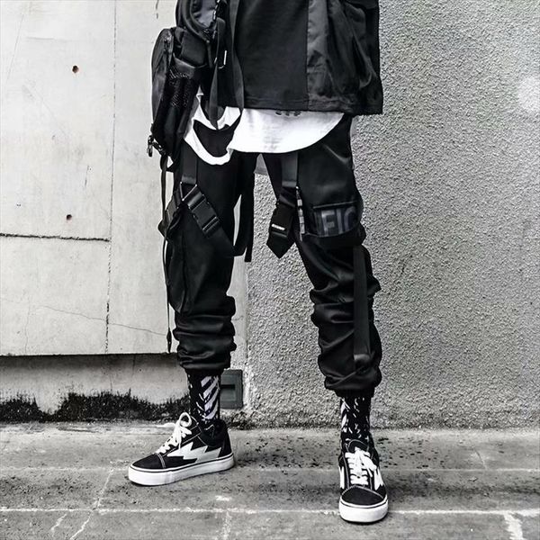 

streetwear trendy cargo joggers harajuku women pants fashion japanese casual punk goth clothes hip hop black sweatpants
