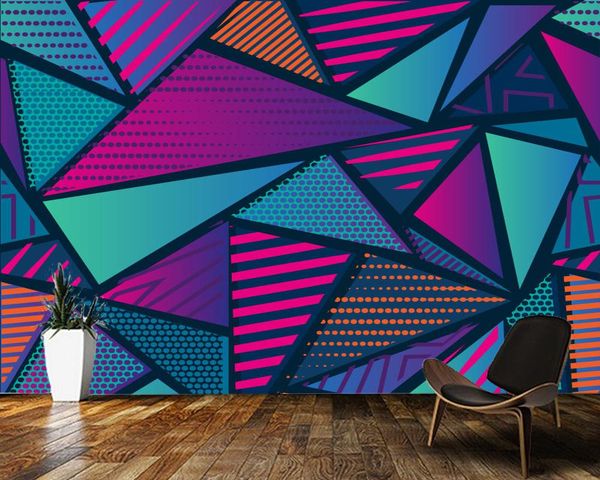 

wallpapers papel de parede geometric triangle fashion 3d wallpaper,living room tv wall bedroom papers home decor bar mural