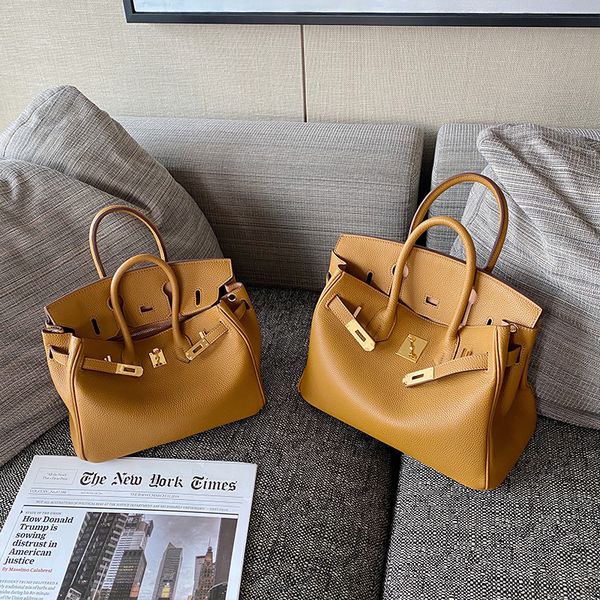 

womens bag 2021 new all-match sesame leather platinum bag large capacity handbag