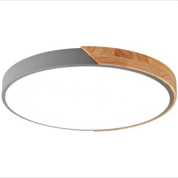 

ceiling lights modern nordic marcalon colors iron wooden acrylic round led light for bedroom kid's room living 30/40/50/60cm 1673