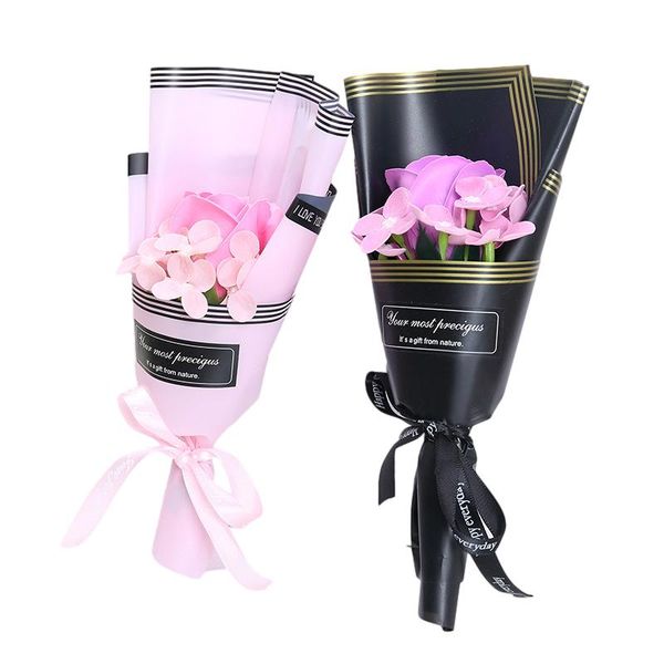

decorative flowers & wreaths single bouquet artificial fake flower rose hydrangea soap valentine's day anniversary wedding party decora