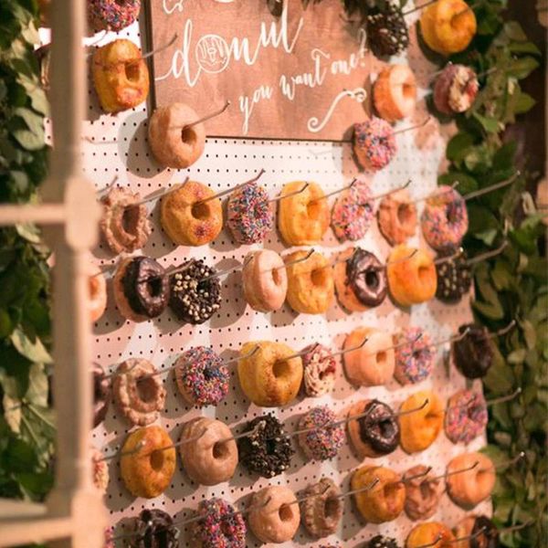 

party decoration wooden donut board wall stand doughnut holder baby shower kids happy birthdy decorations wedding decor favors gifts
