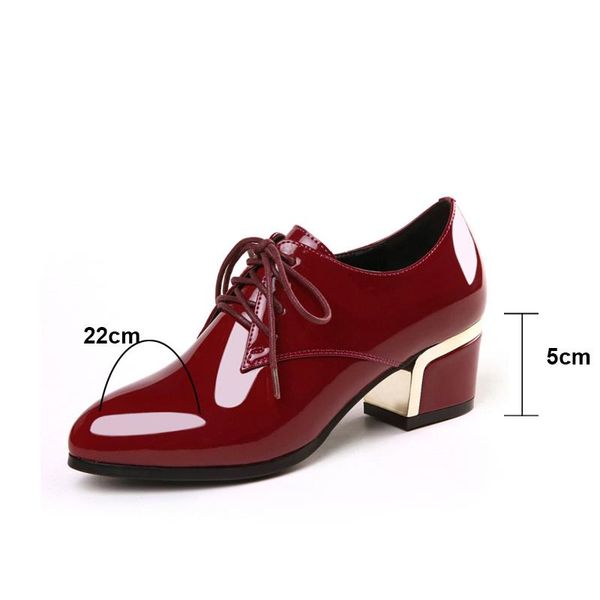 

dress shoes 2021 autumn genuine leather thick high heel winter inside plush women fashion patent pointed toe pumps, Black