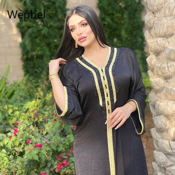 

ethnic clothing wepbel dubai robe abaya long sleeve muslim dress rhinestone ribbon lace loose kaftan slimming gown islam, Red