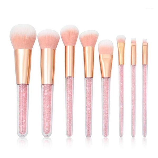 

8pcs crystal diamond makeup brush set eyeshadow concealer eyebrow foundation brushes tools kit1