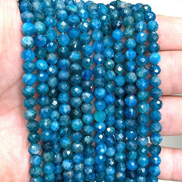 

other ywrole 100% natural blue apatite faceted round stone beads for jewelry making diy bracelet necklace earrings 6/8/10mm