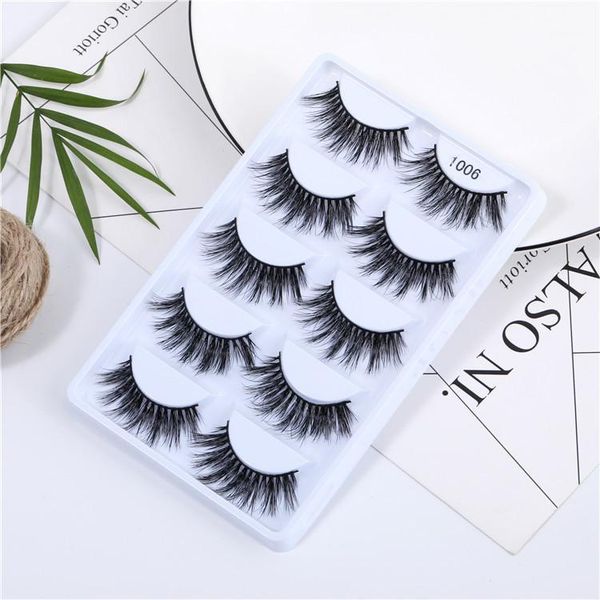 

pairs/box 3d natural fake eyelashes 100% handmade thick soft black false for beauty makeup extension tool1